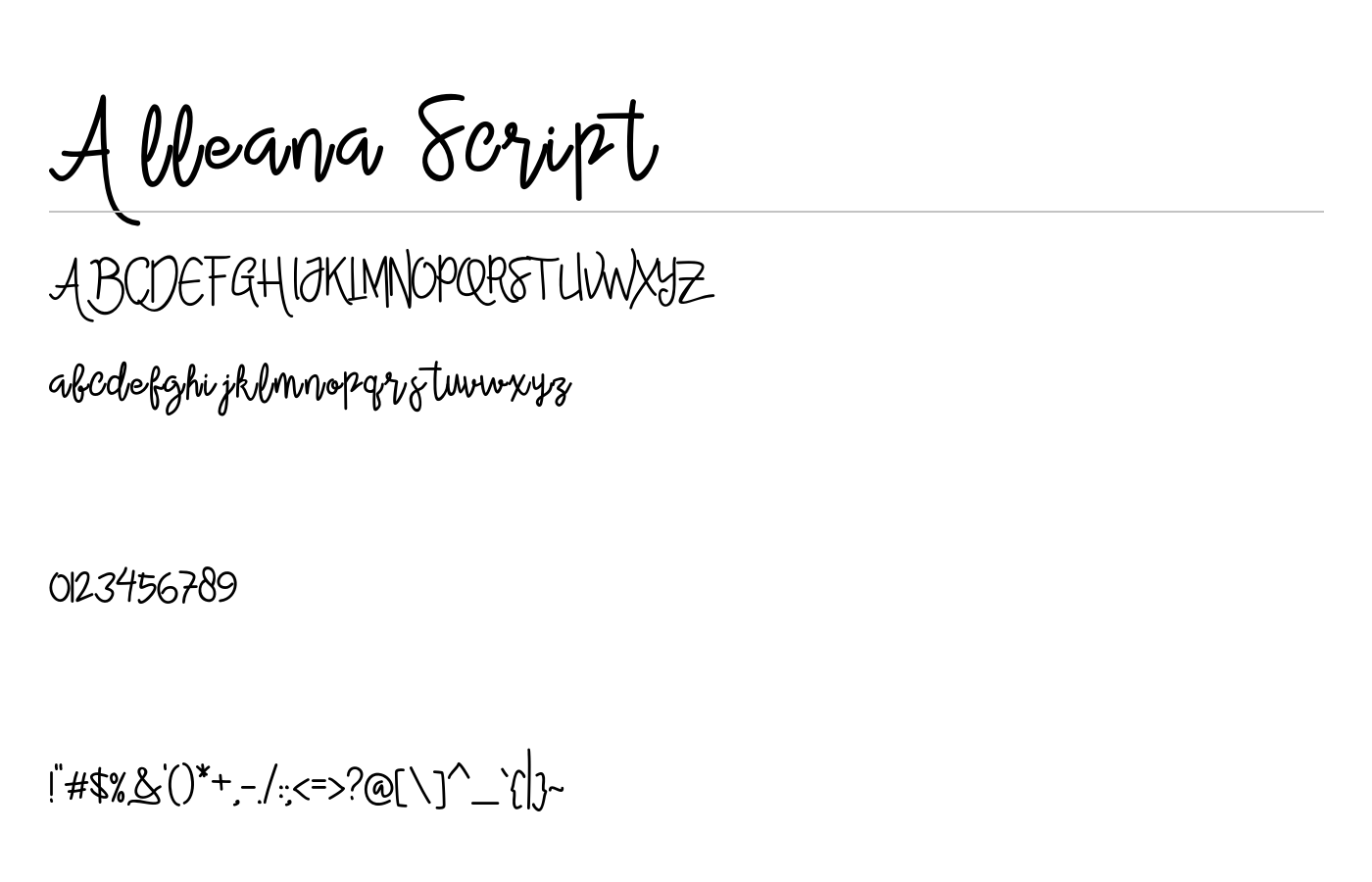 Alleana Script Font preview