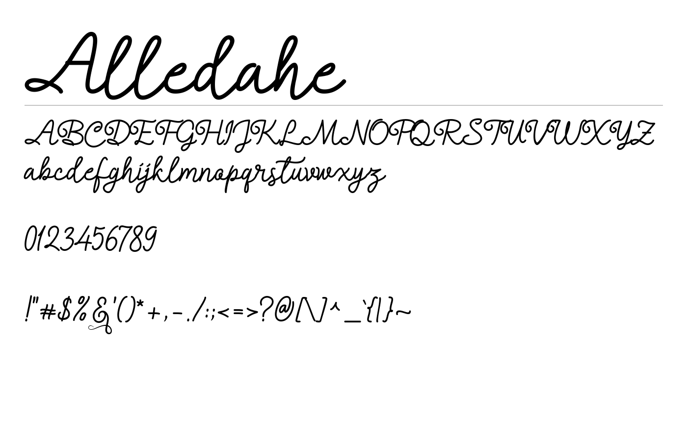 Alledahe Font preview