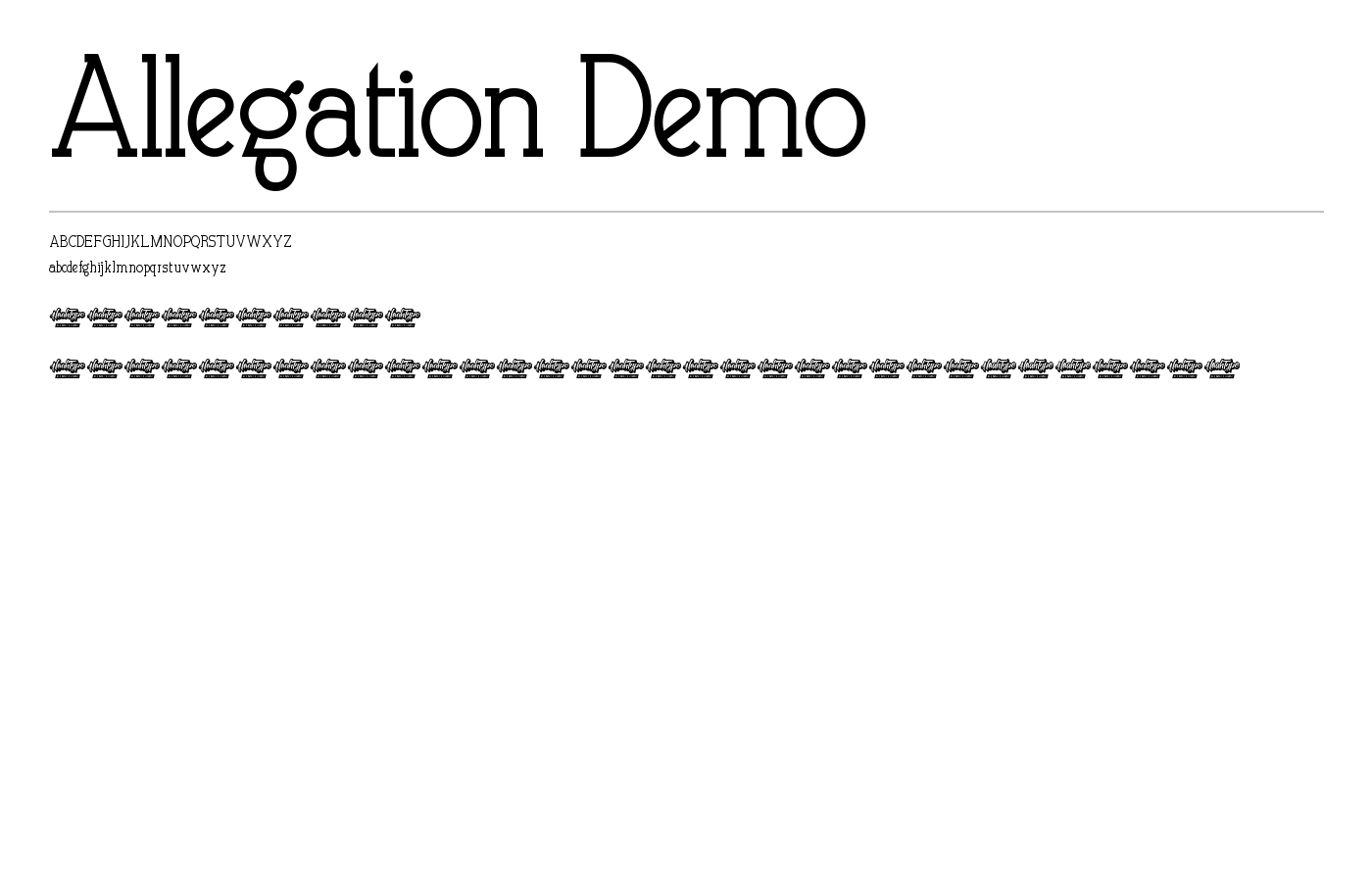 Allegation Demo Font preview