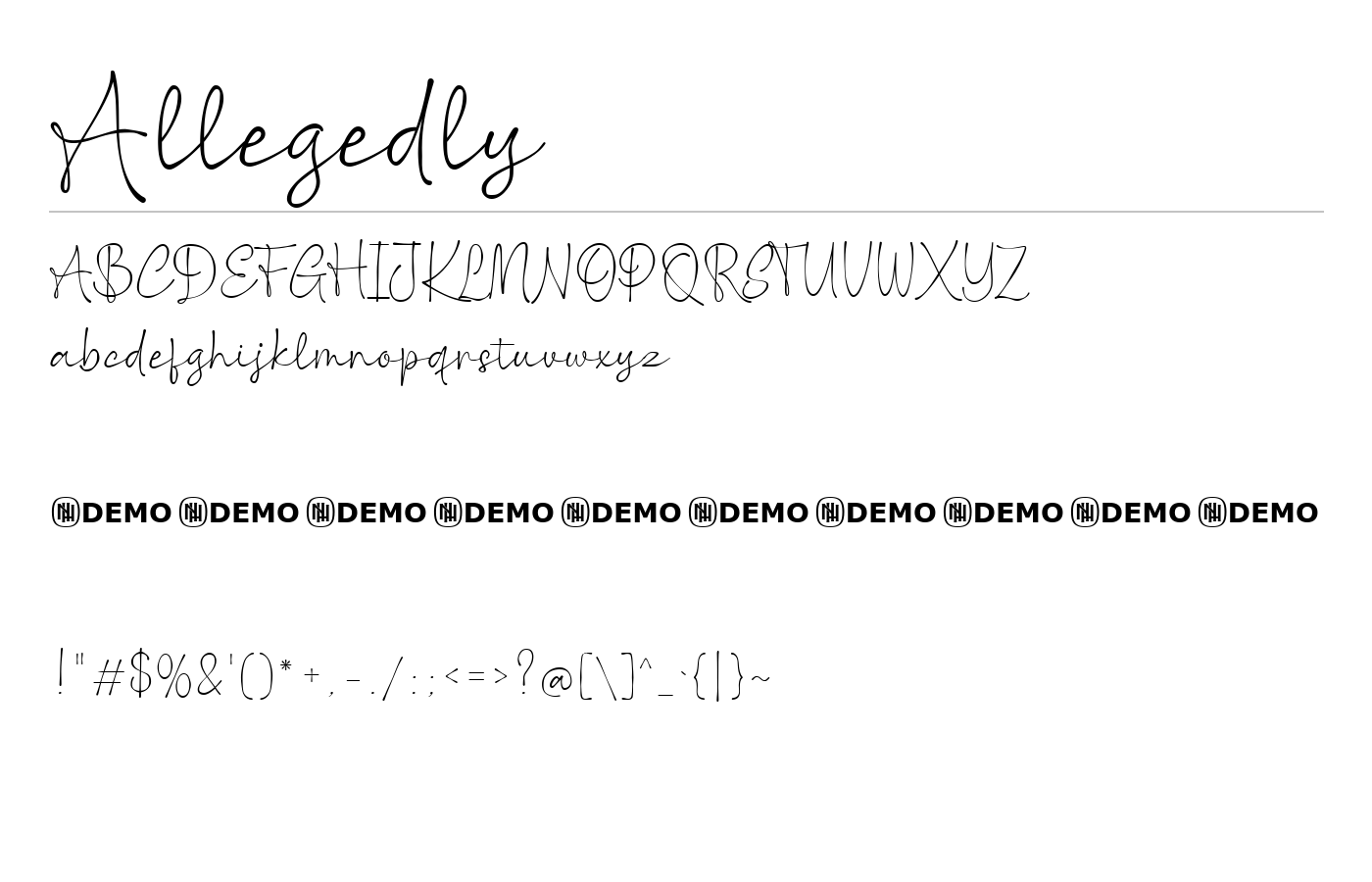 Allegedly Font preview