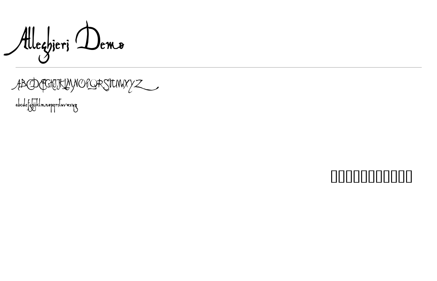 Alleghieri Demo Font preview