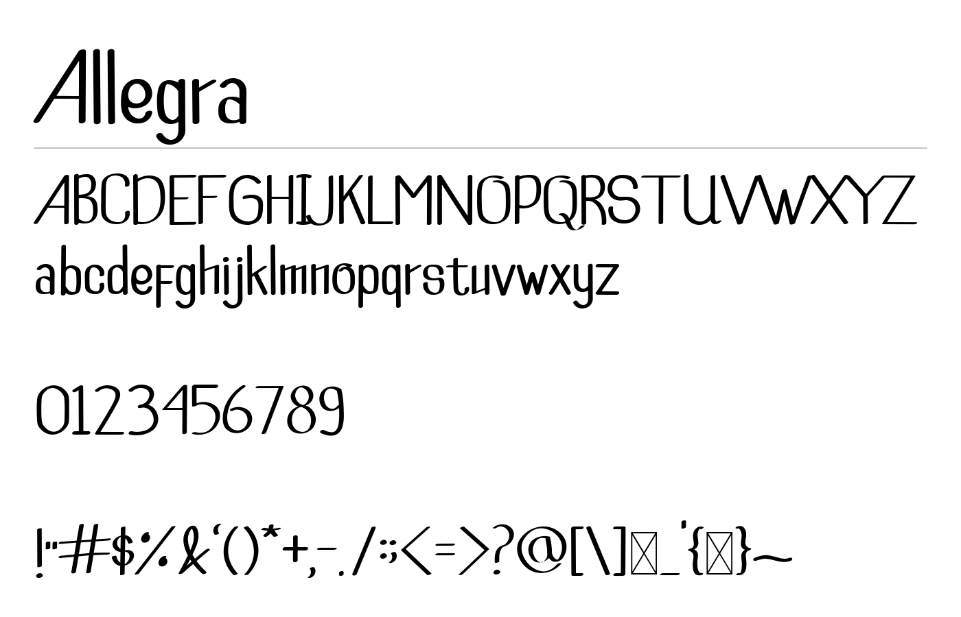 Allegra Font preview