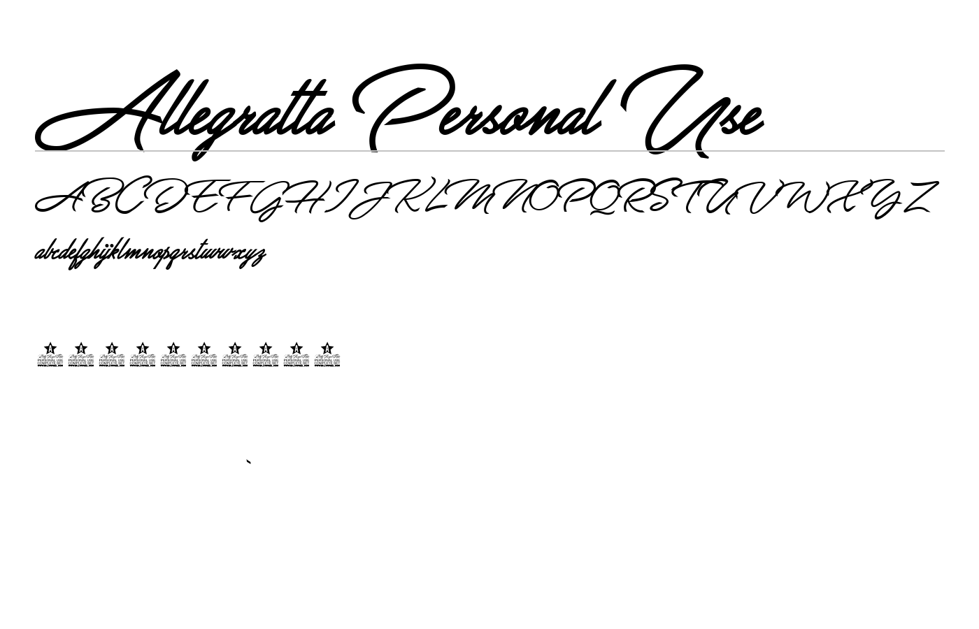 Allegratta Personal Use Font preview