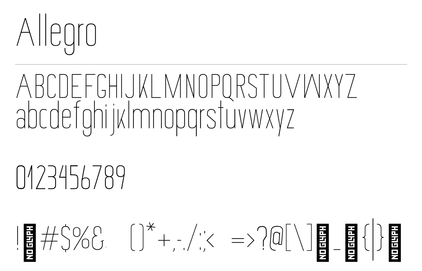 Allegro Font preview