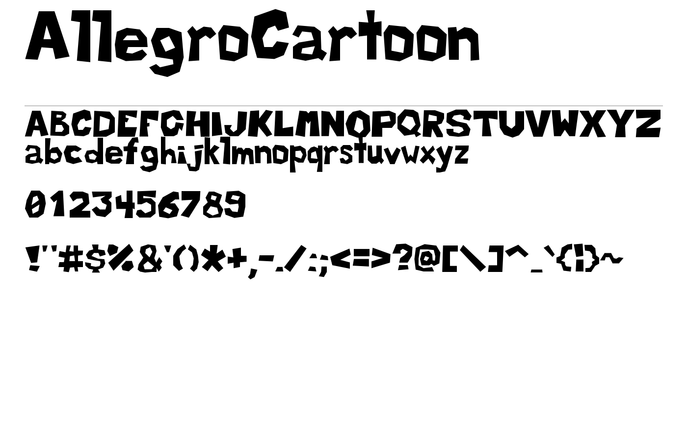 AllegroCartoon Font preview