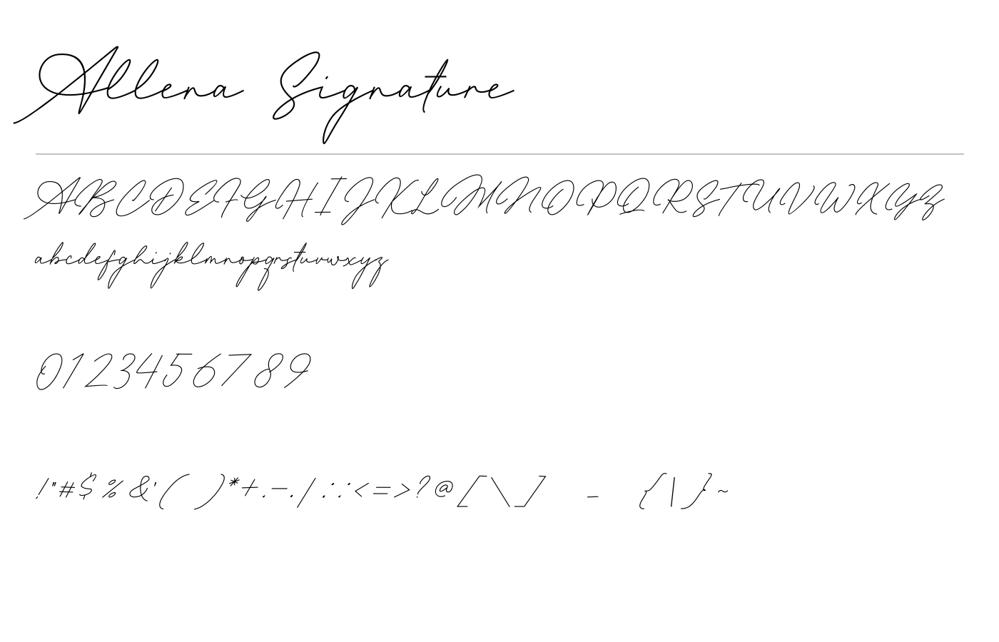 Allena Signature Font preview