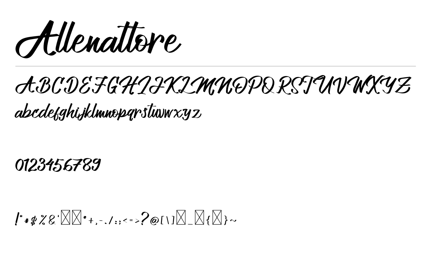 Allenattore Font preview