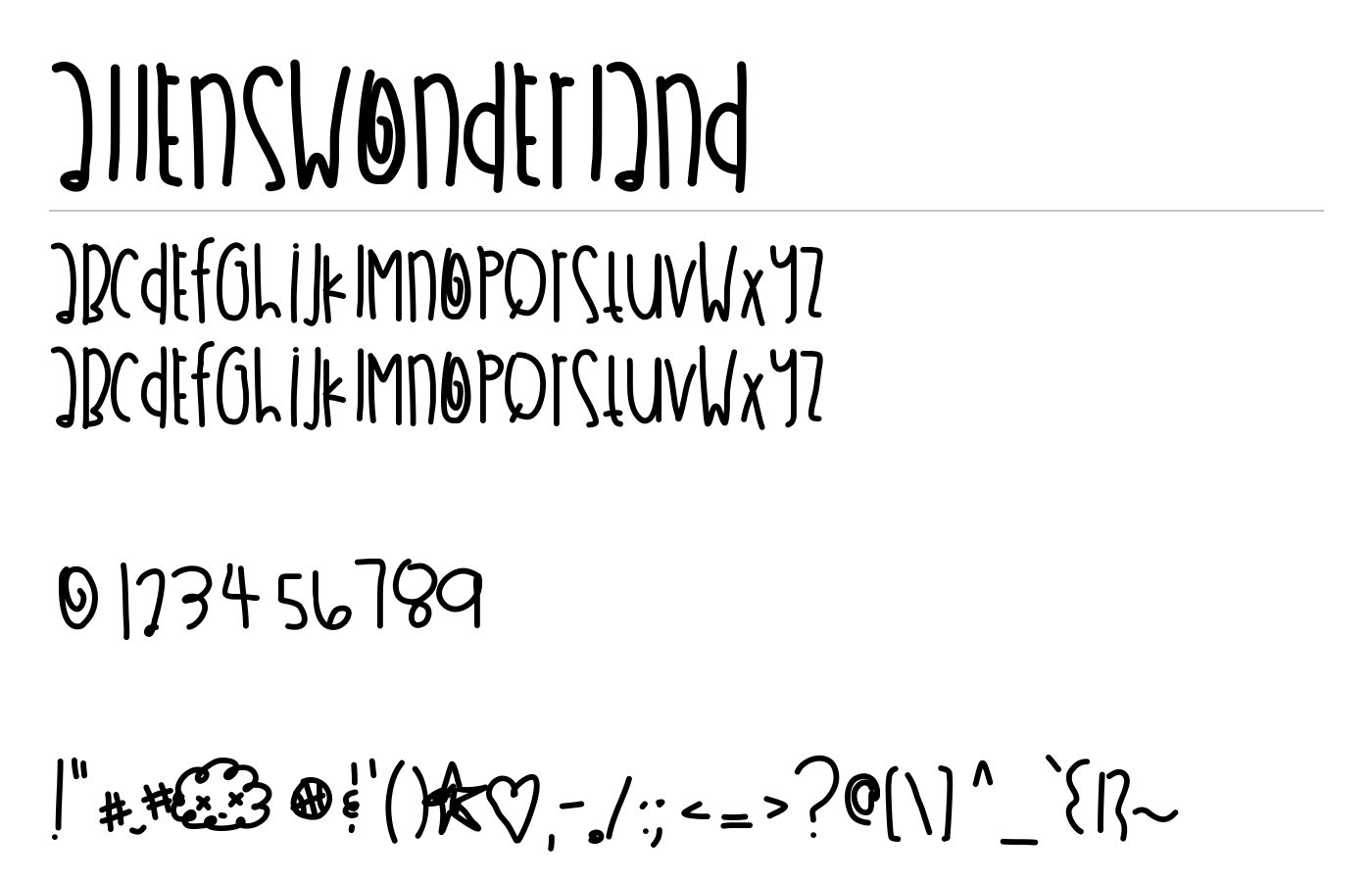 AllensWonderland Font preview