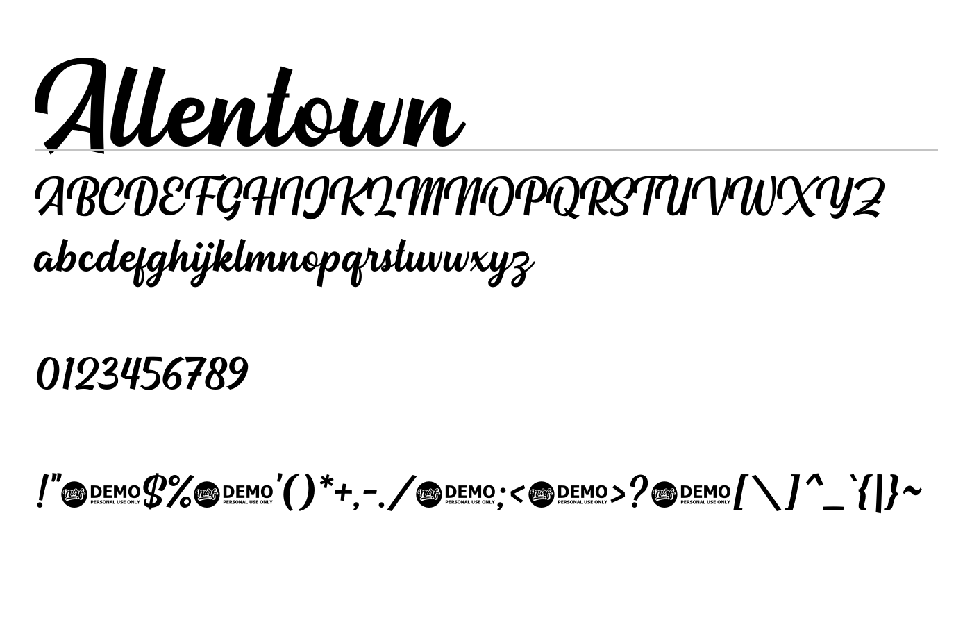 Allentown Font preview