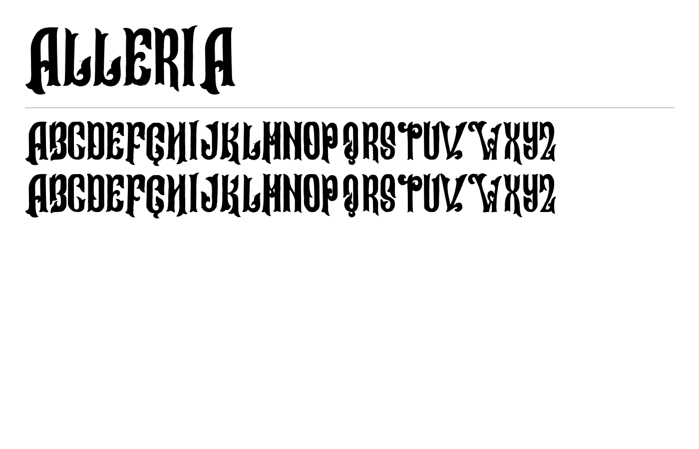 Alleria Font preview