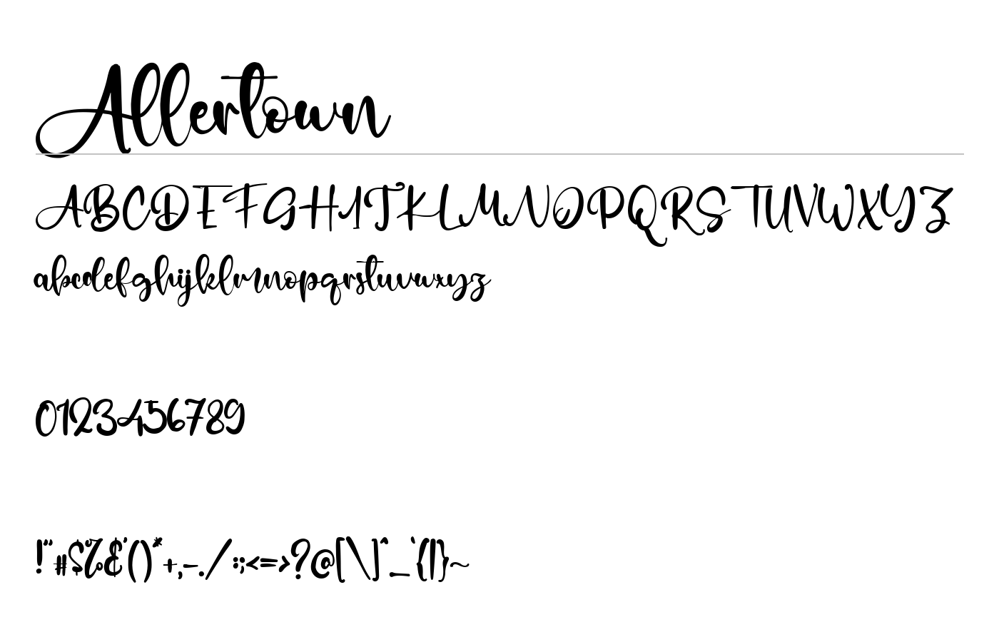 Allertown Font preview