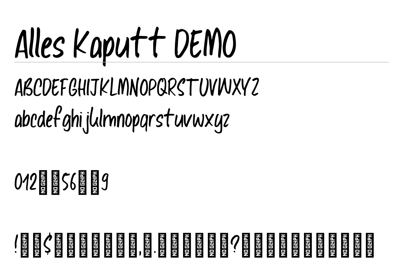 Alles Kaputt DEMO Font preview