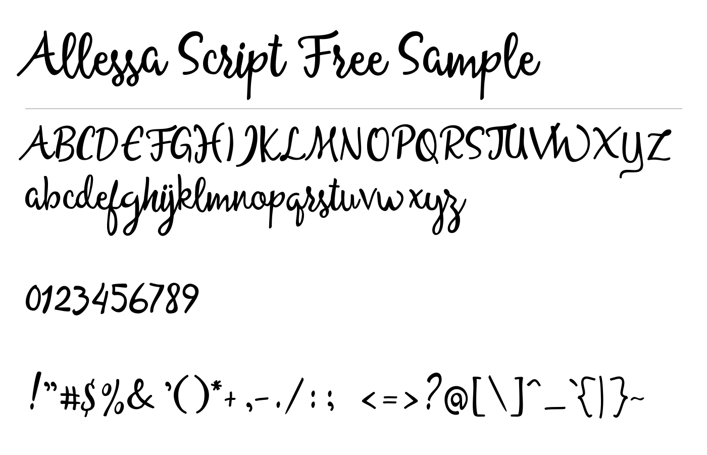 Allessa Script Free Sample Font preview