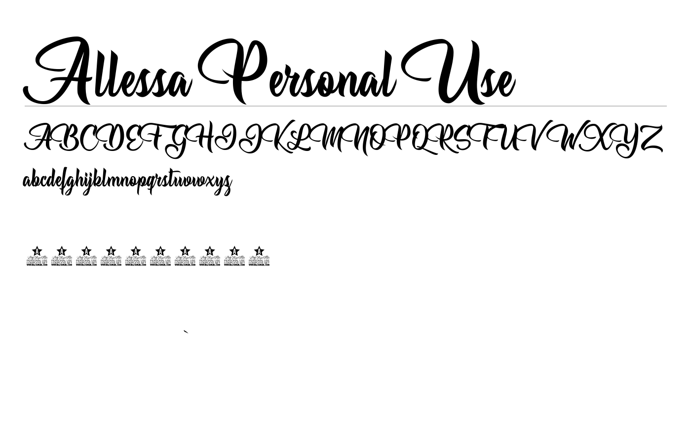 Allessa Personal Use Font preview