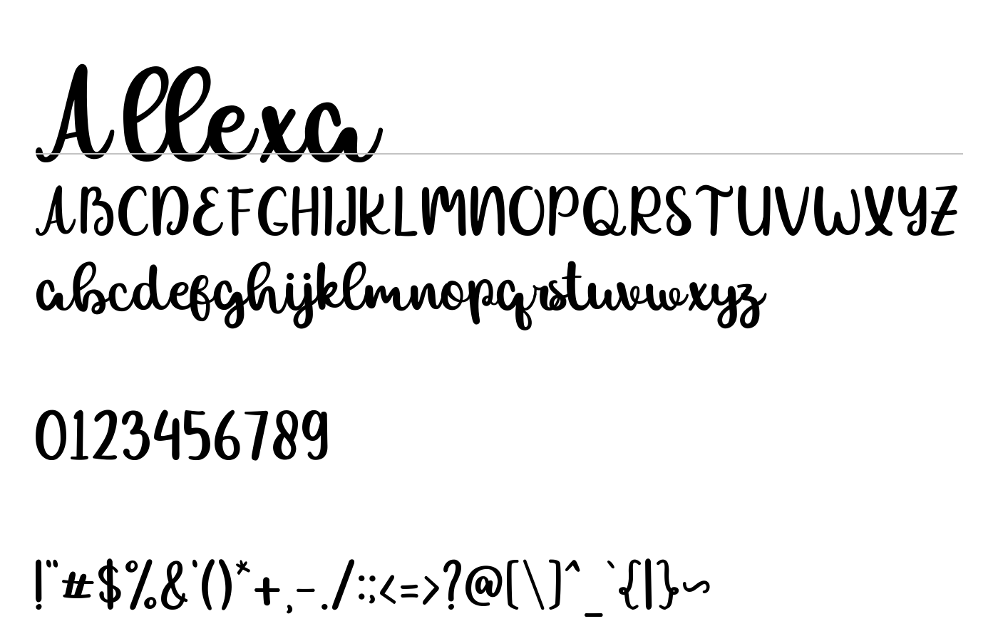 Allexa Font preview