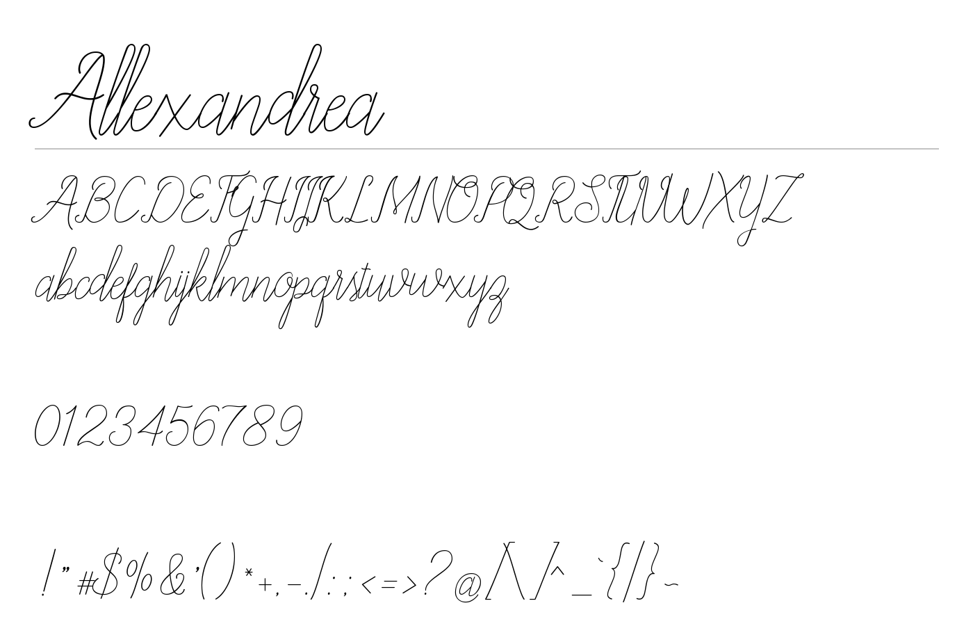 Allexandrea Font preview