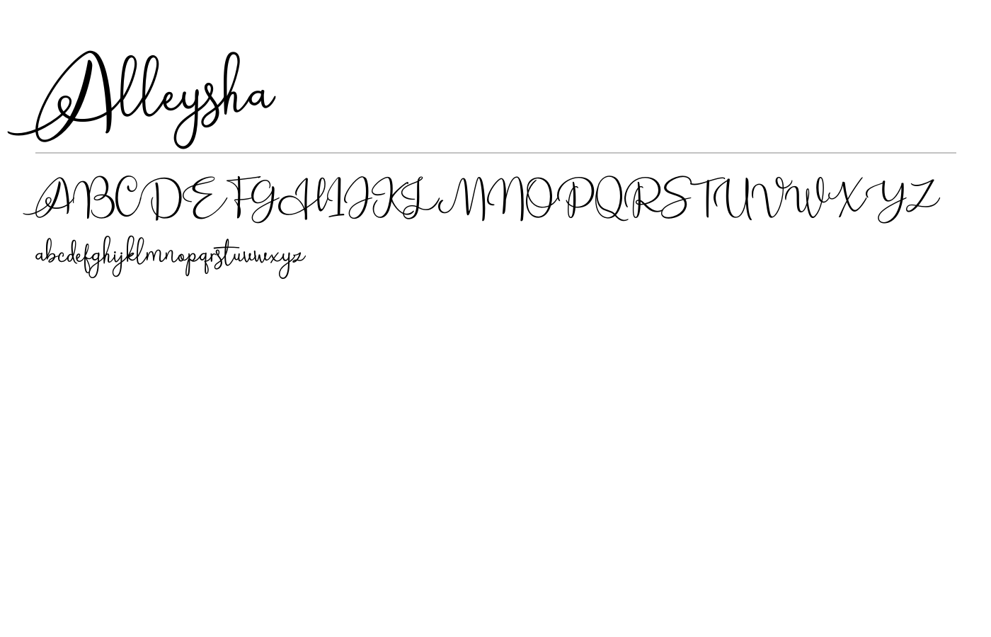 Alleysha Font preview