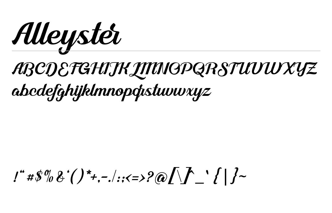 Alleyster Font preview