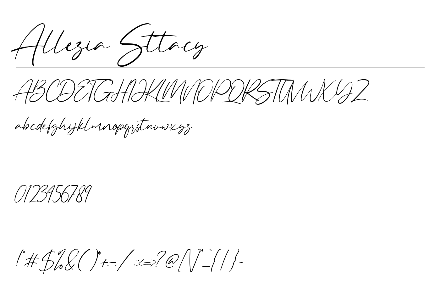 Allezia Sttacy Font preview