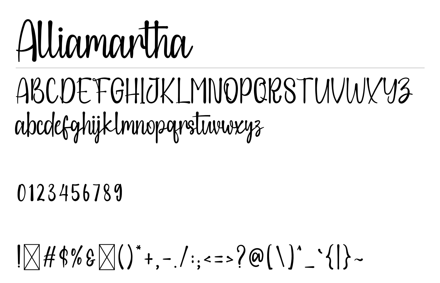 Alliamartha Font preview