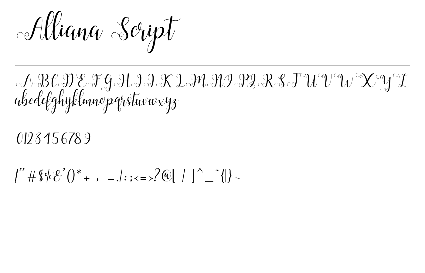 Alliana Script Font preview