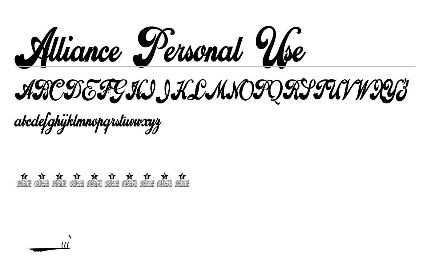 Alliance Personal Use Font preview