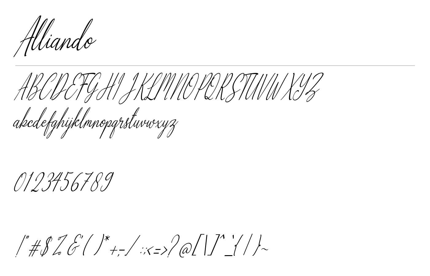 Alliando Font preview