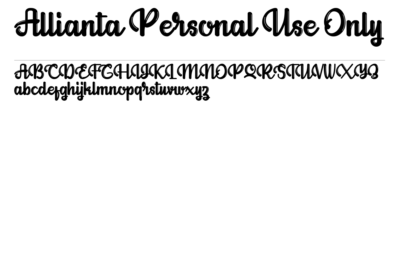 Allianta Personal Use Only Font preview