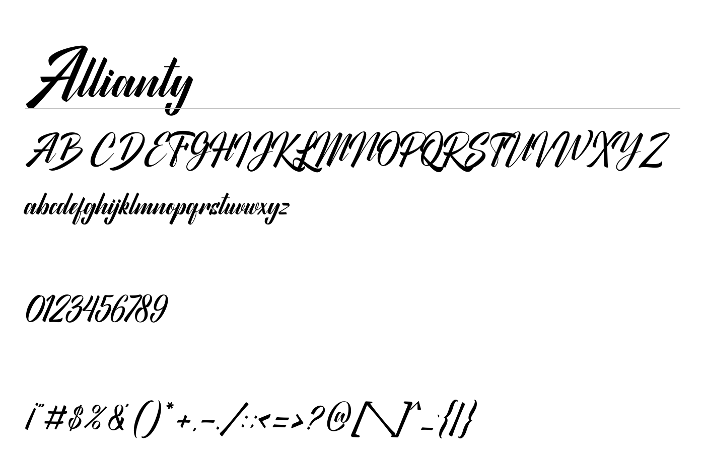Allianty Font preview