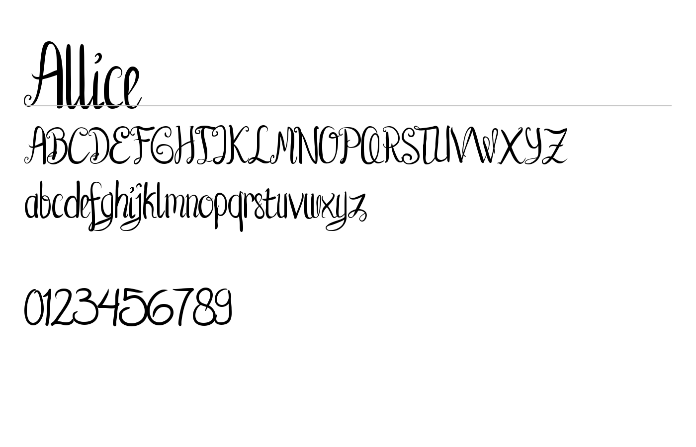Allice Font preview