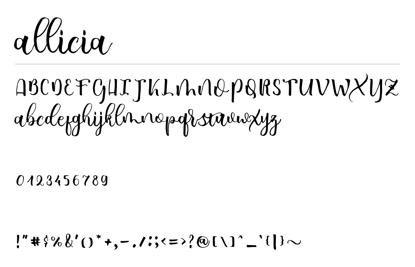 allicia Font preview