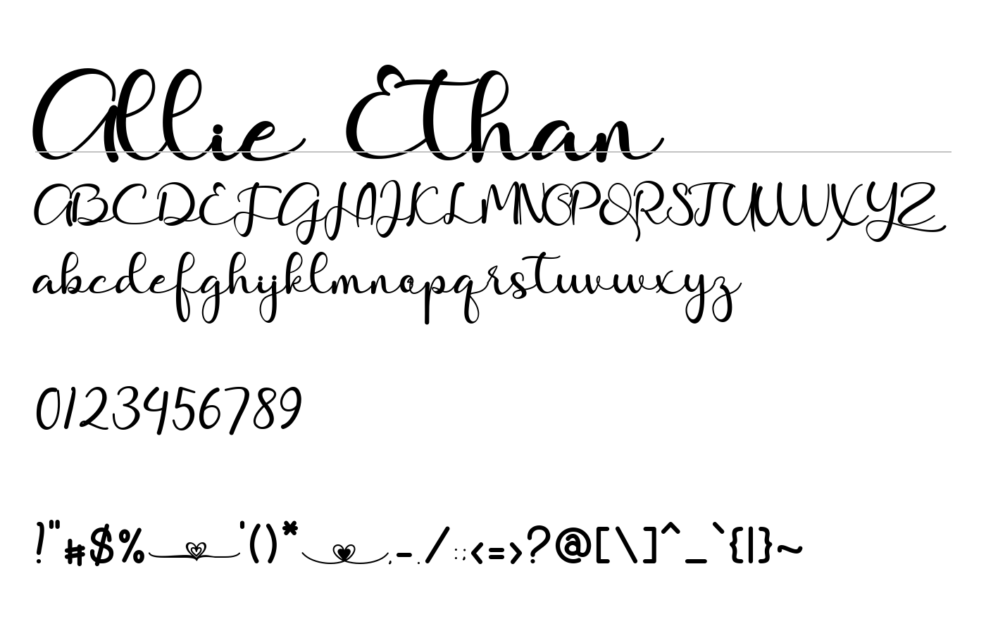 Allie Ethan Font preview