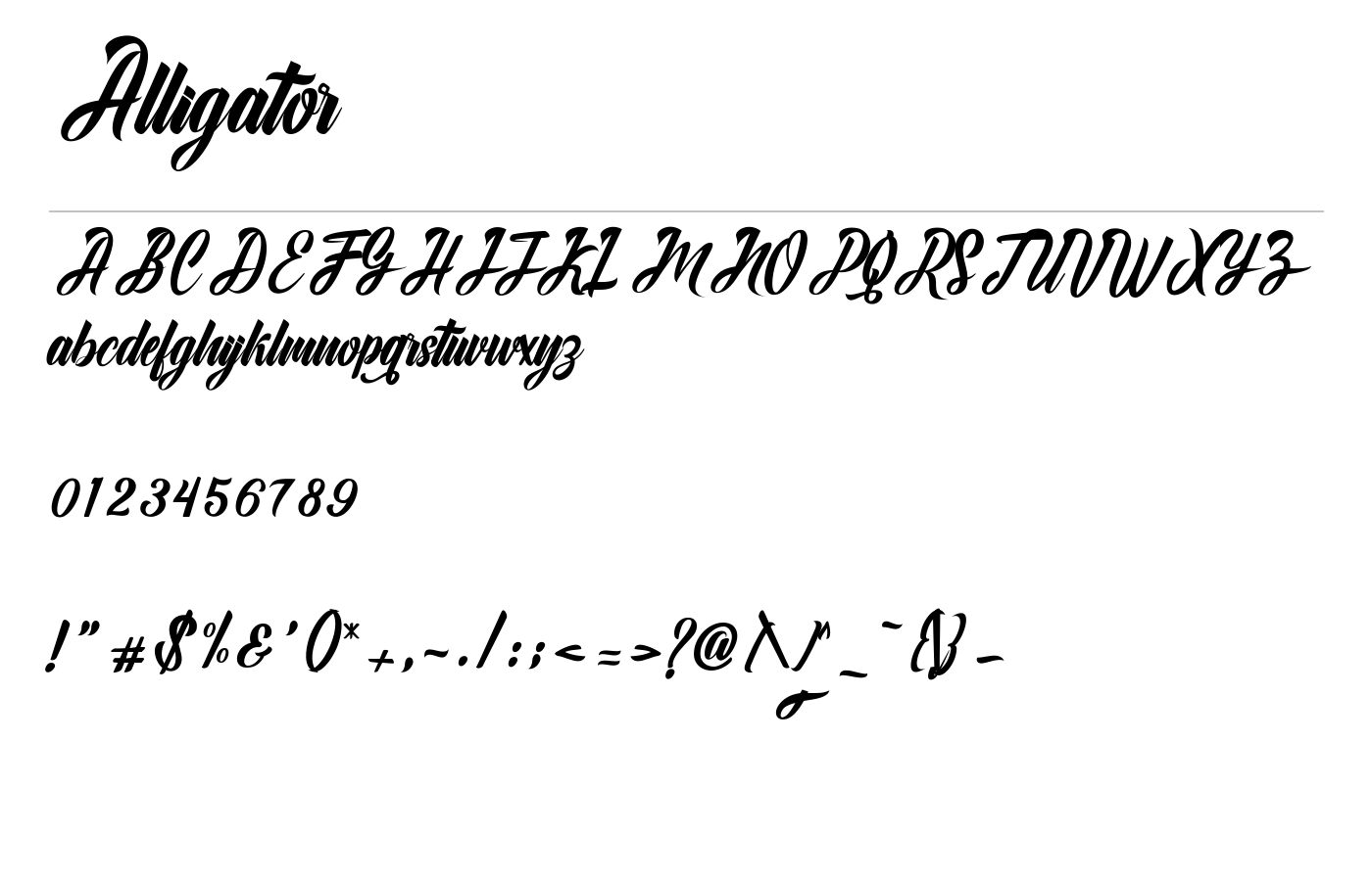 Alligator Font preview