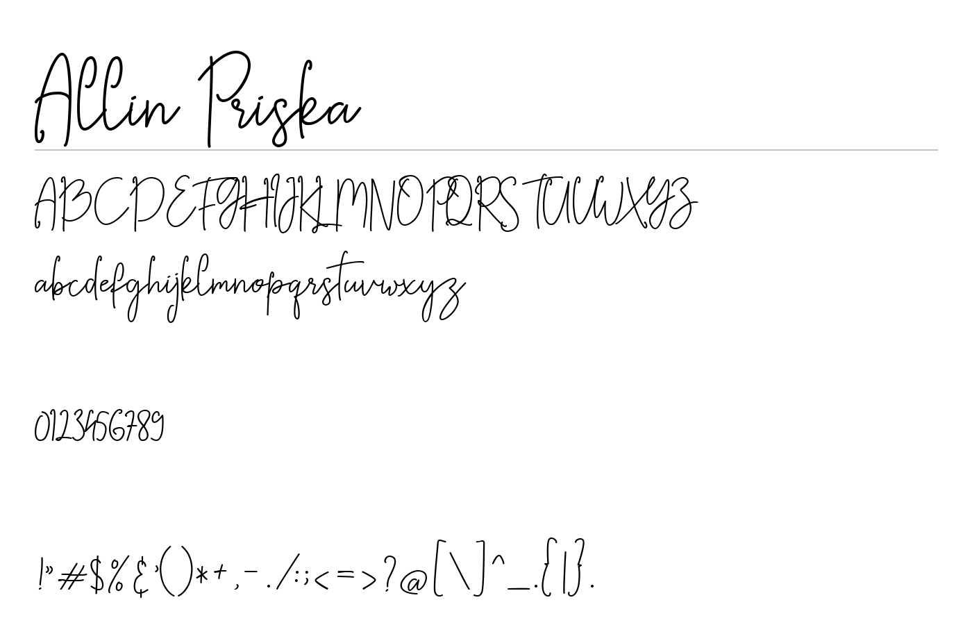 Allin Priska Font preview