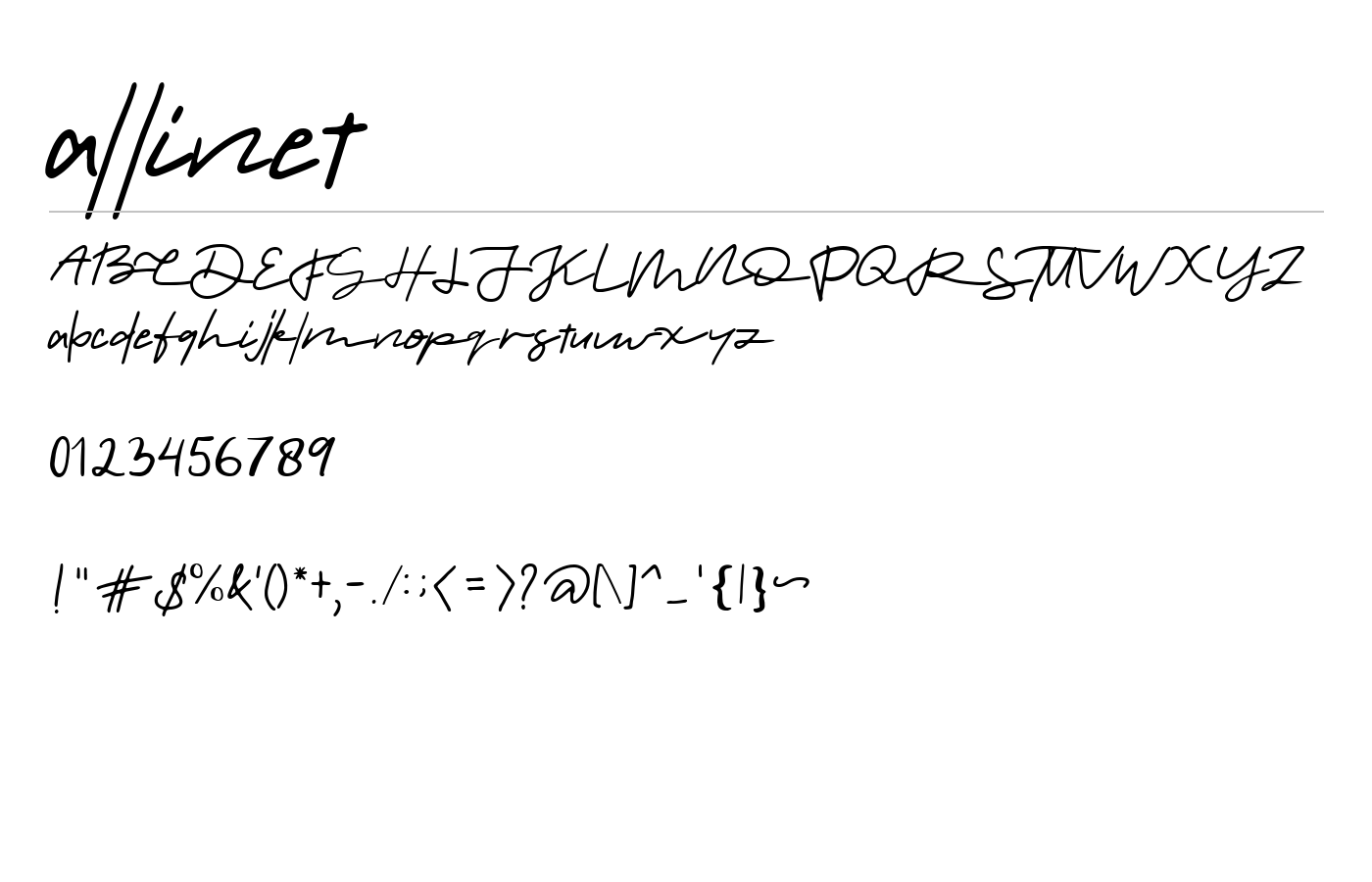 allinet Font preview