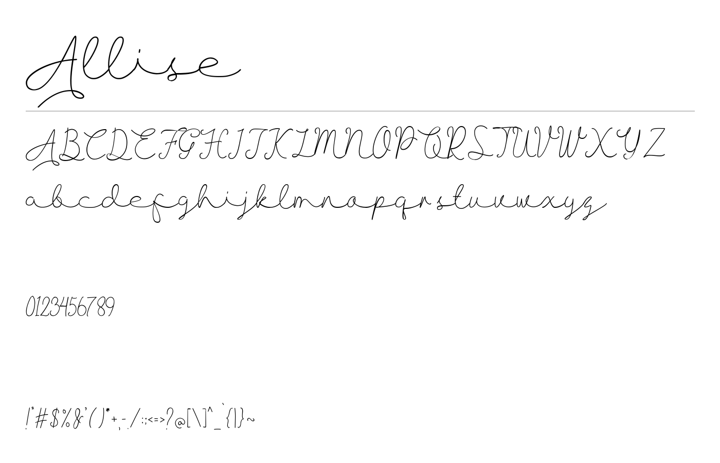 Allise Font preview