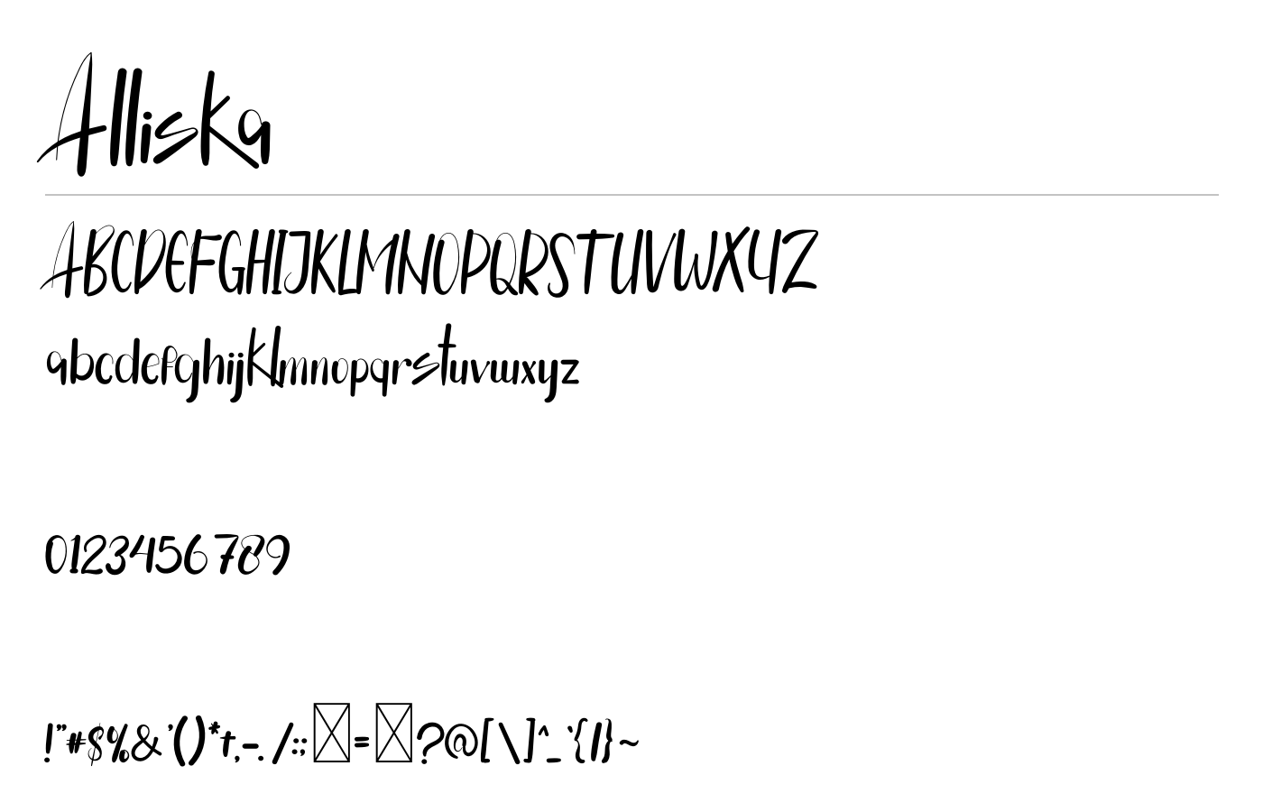 Alliska Font preview