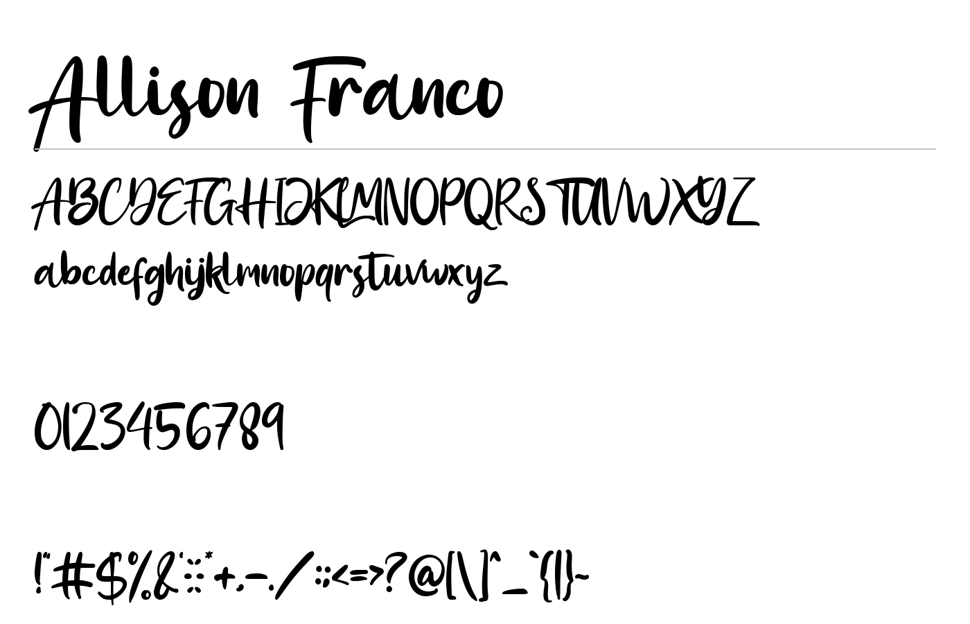 Allison Franco Font preview