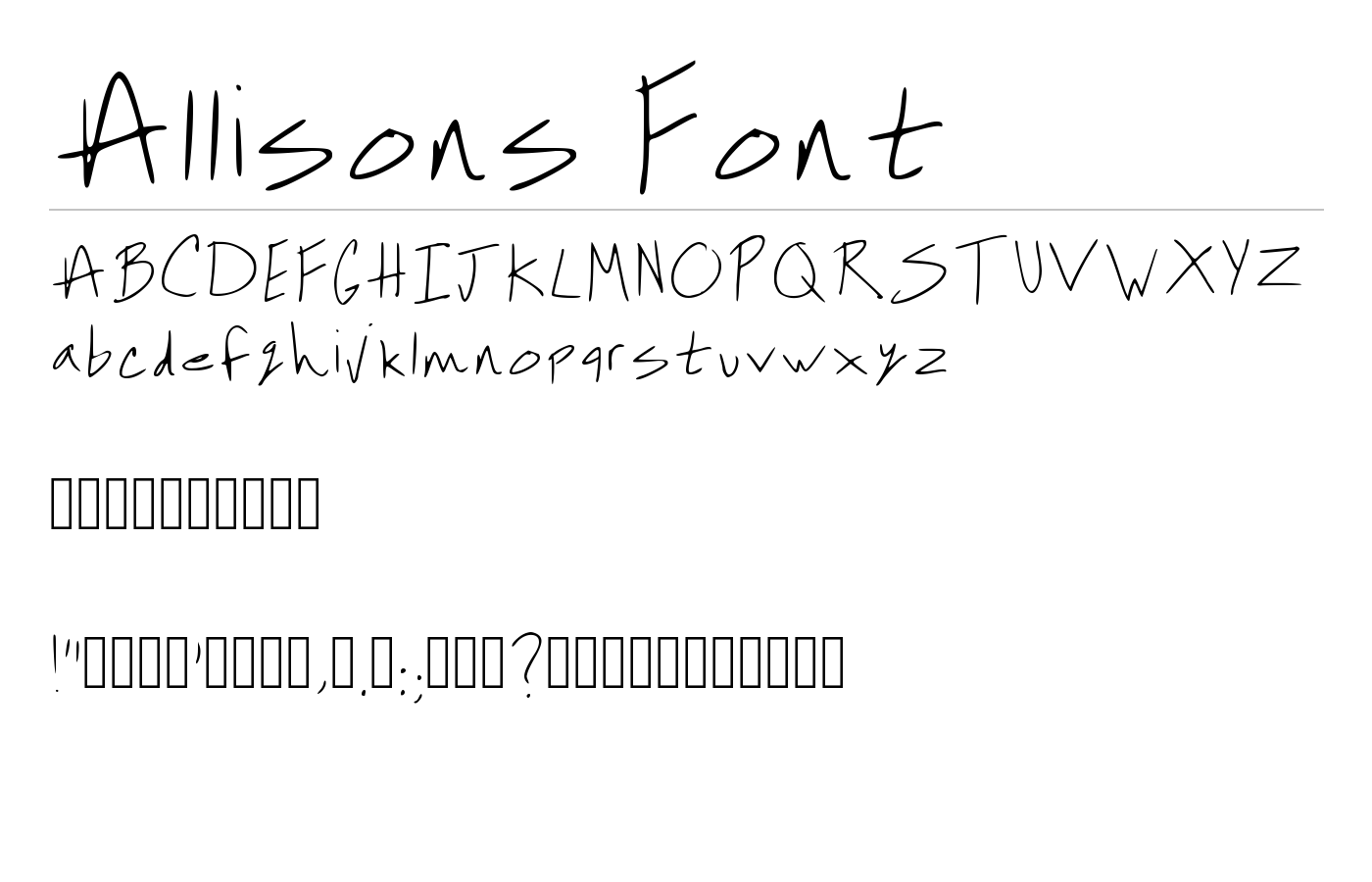 Allisons Font preview