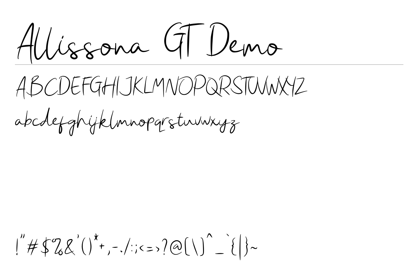 Allissona GT Demo Font preview