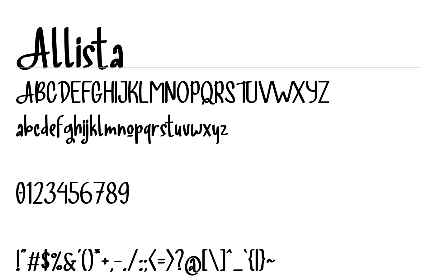 Allista Font preview