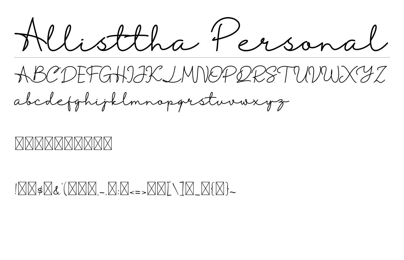 Allisttha Font preview