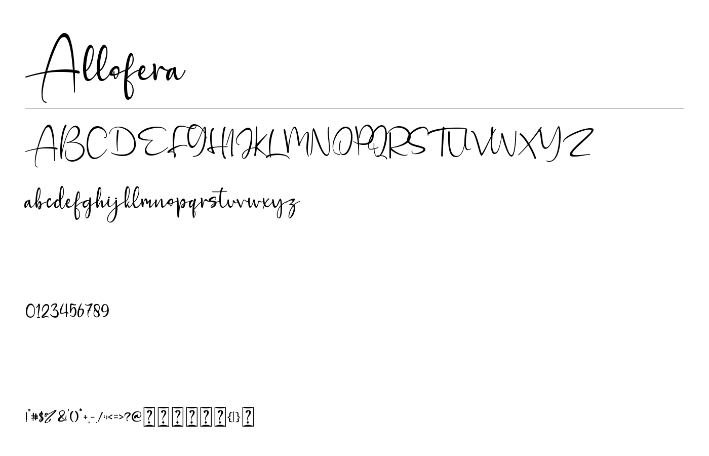 Allofera Font preview