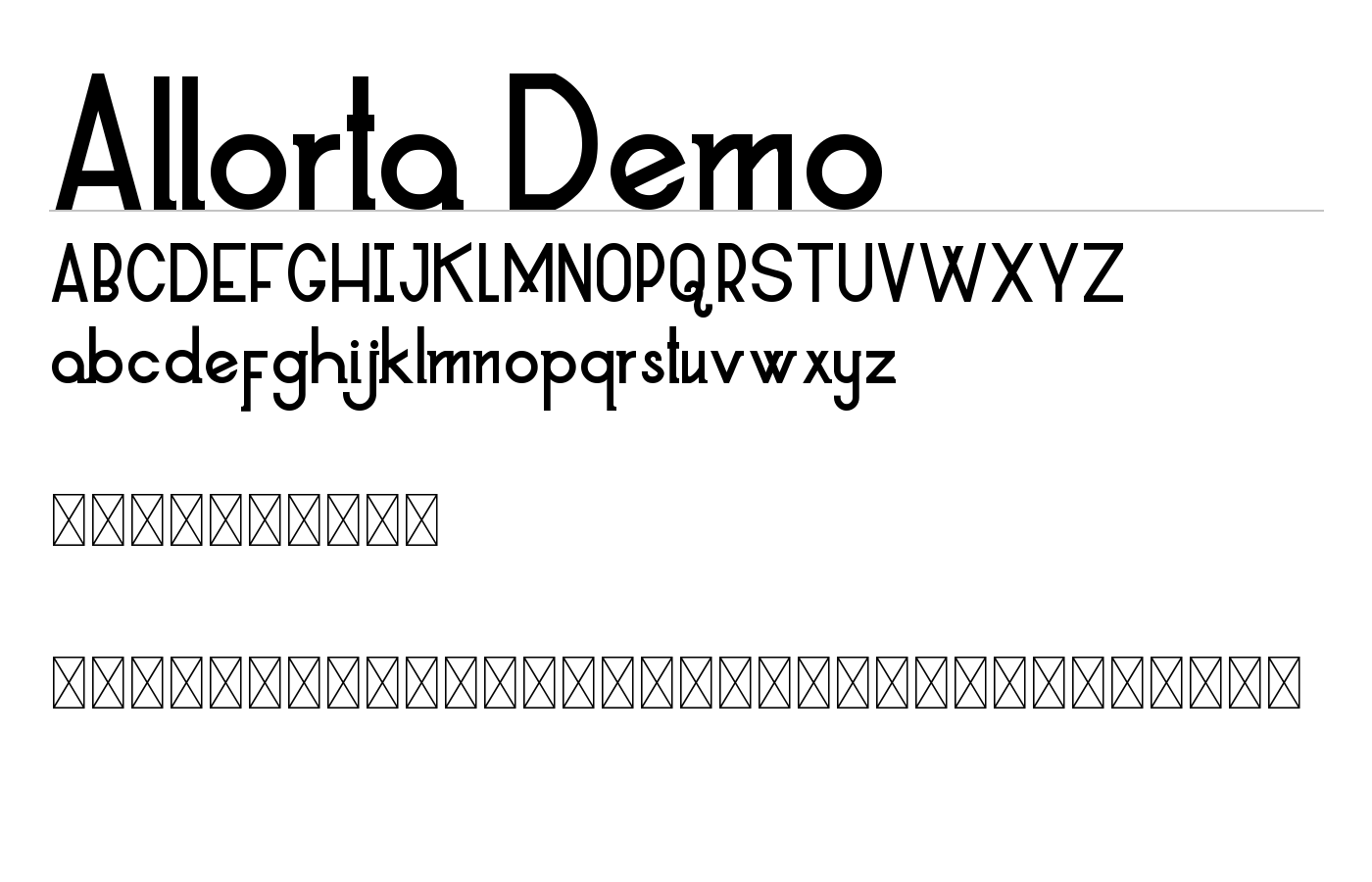 Allorta Demo Font preview