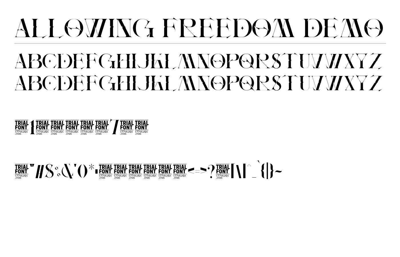 Allowing Freedom Demo Font preview
