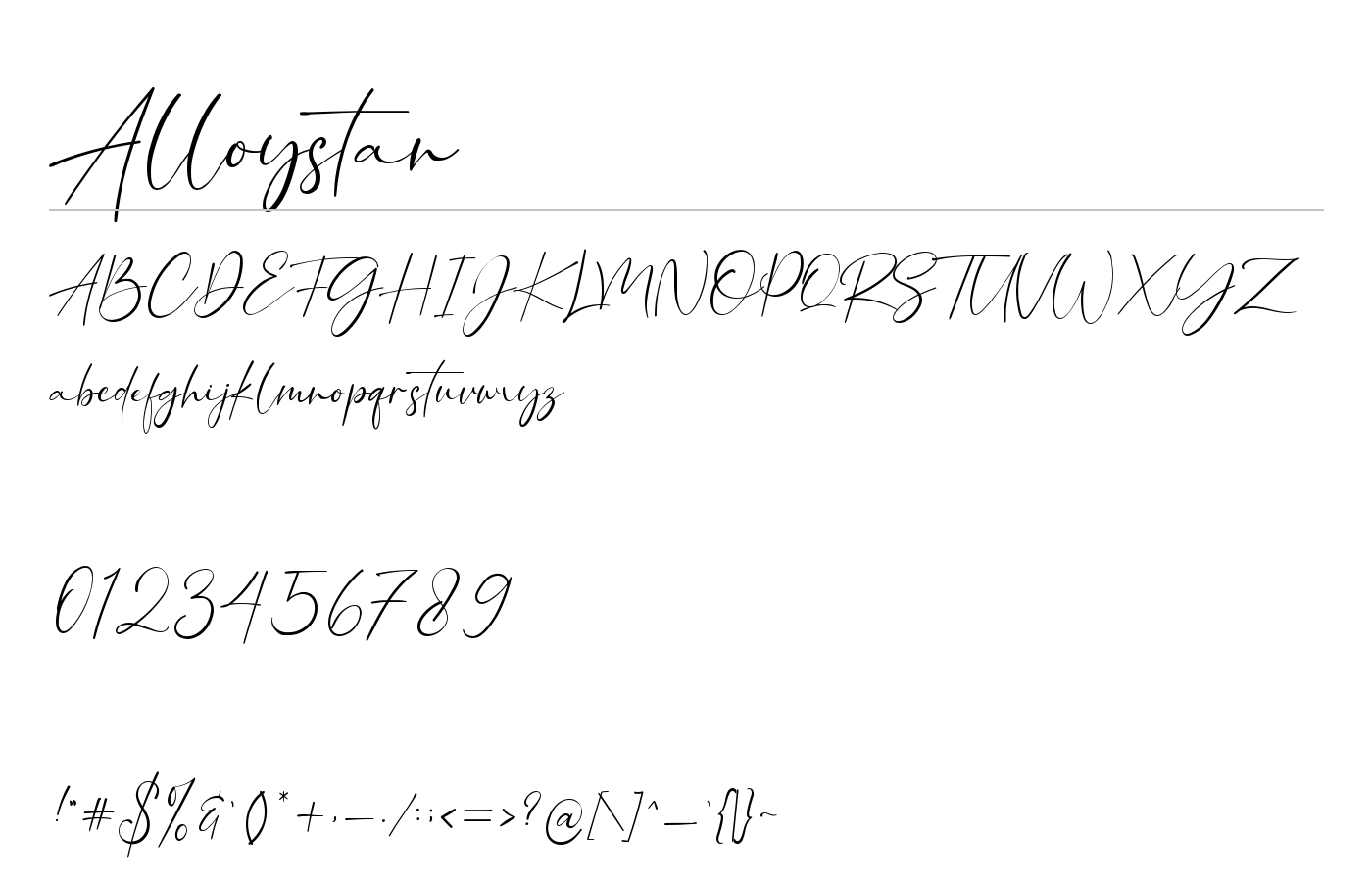 Alloystan Font preview