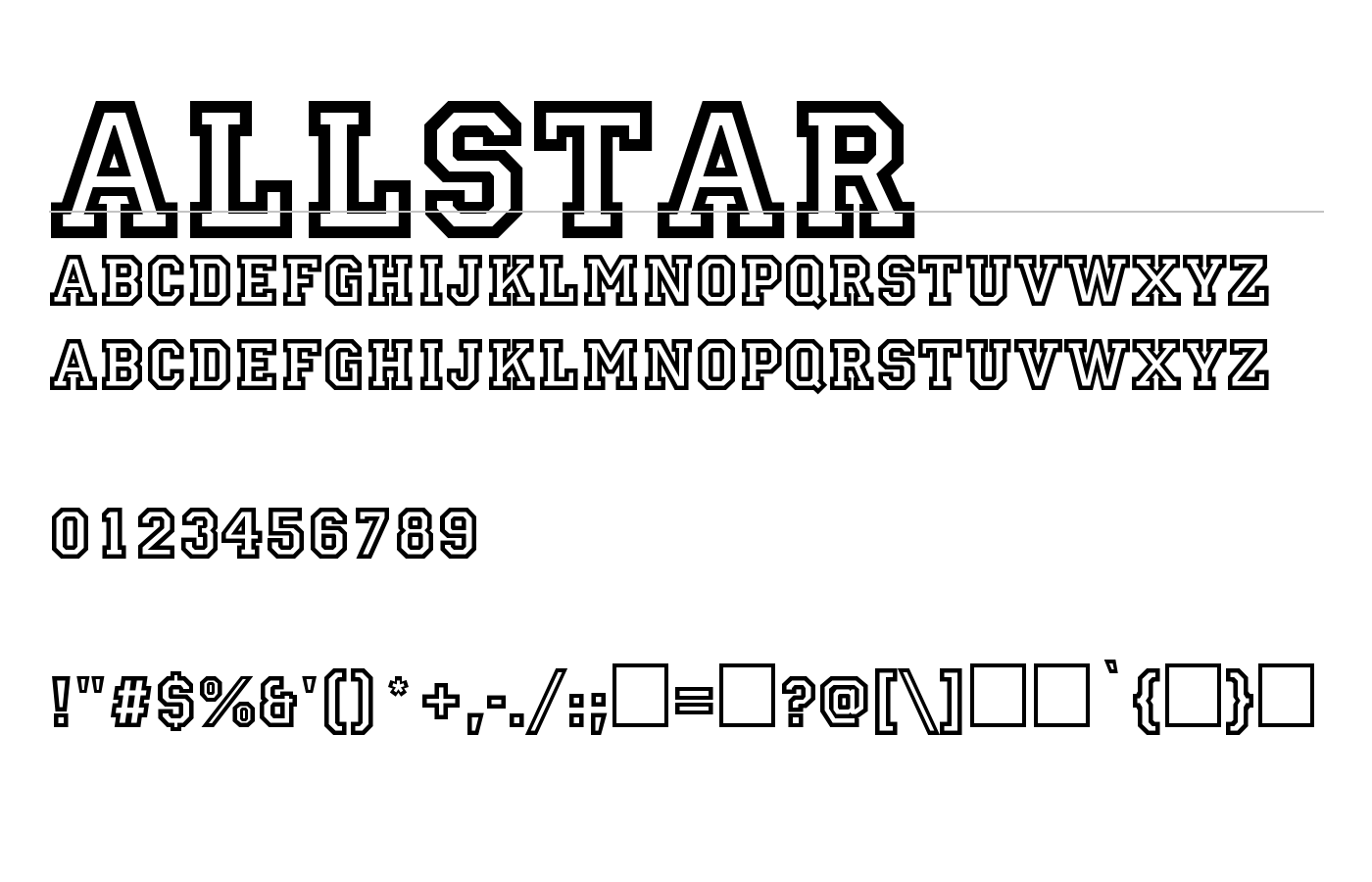 Allstar Font preview