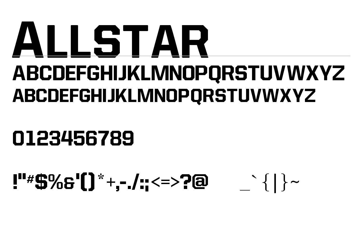 Allstar4 Font preview