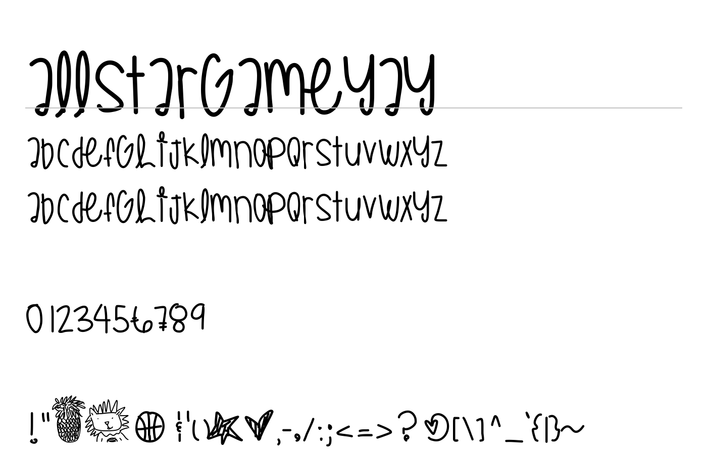 AllStarGameYay Font preview