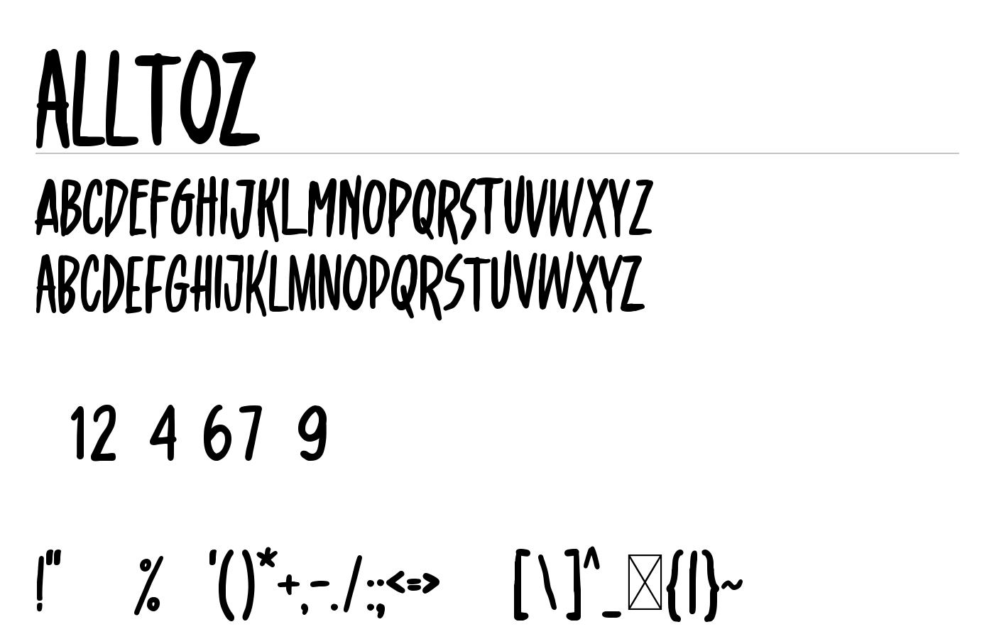 alltoz Font preview